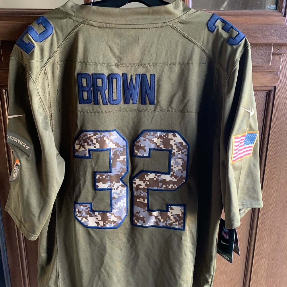 NFL apparel Nike on field Salute to Service Cleveland Browns own Jim Brown #32